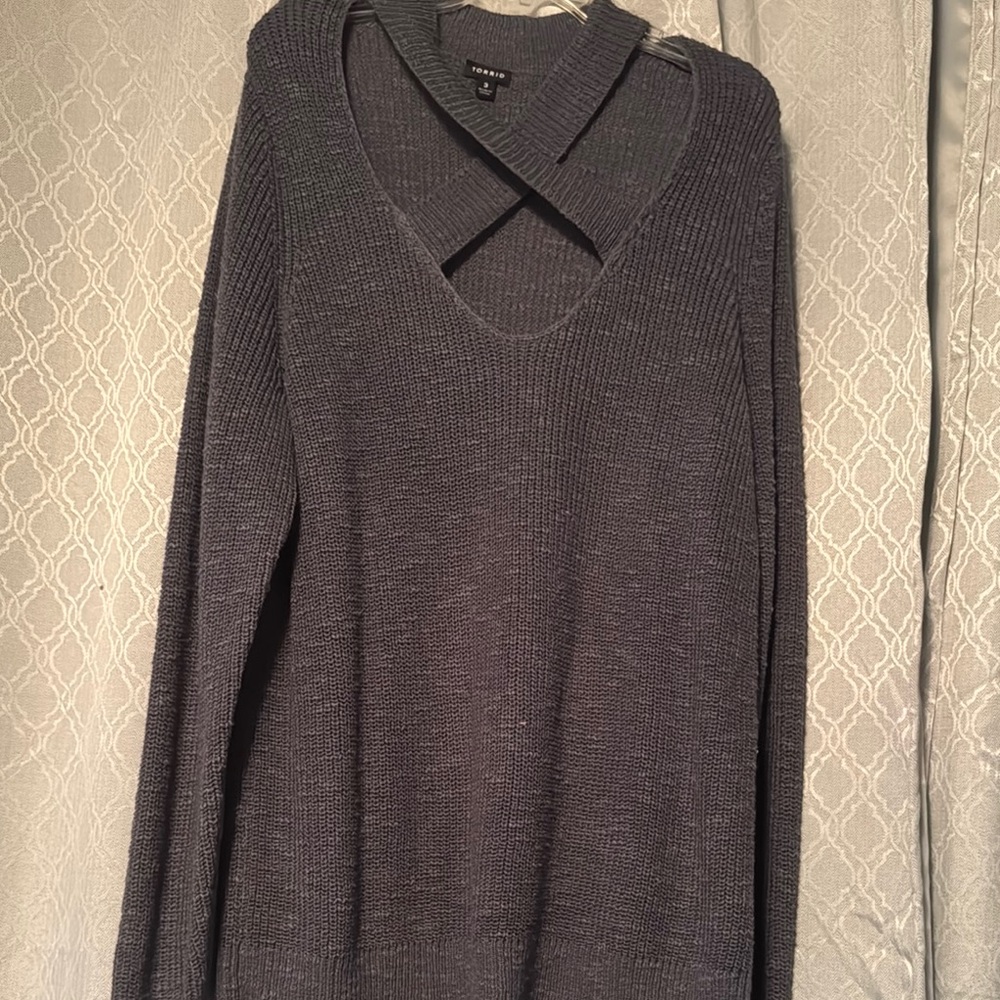 Torrid Cross Neck Knit Sweater